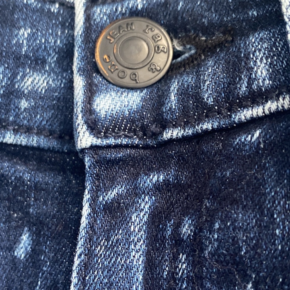 Rag & Bone Acid Wash Denim Skinny Jeans Size 25 Dark Blue White Womens Ankle - Picture 10 of 12